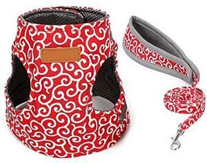 Red Dog Cat Harness & Leash Set – Soft Mesh Escape-Resistant (XS/S)